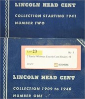 2 Partial Whitman Lincoln Cent Binders: #1 1909