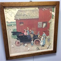 NORMAN ROCKWELL PRINT MODEL T FORD