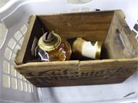 Wood box - oil lamp - laundry basket