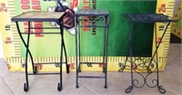 100 - LOT OF 3 ACCENT TABLES/STOOLS