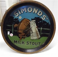 Original Simonds' Milk Stout advertising tray