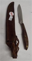 DH Russell Canadian belt knife with leather