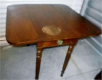 Wood Double Drop Leaf Table with 1 Drawer and