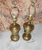 2 Brass Table Lamps with No Shades 29 1/2"Tall