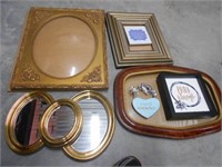 Lot of Picture Frames Multi Colored Sizes, and