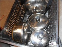 Lot of Stainless Steel Everware Brand Pots and Pan