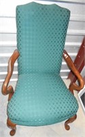 Green Arm Chair 41"Tall Back