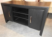 Black Particle Board TV Stand with 2 Cabinets
