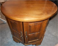 Wood Round Top Cabinet Side Table 22"Tall and