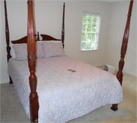 Full Size Wood Poster Bed Headboard, Footboard,