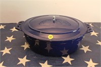 Cast Iron Blue Enameled Roast Pot