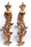 Italian Rococo-Manner Giltwood Candle Holders-Pair