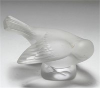 French Lalique Crystal "Sparrow" Figurine