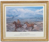 "RIDE FOR FREEDOM" Signed Print by Bonnie Keim 81'