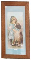 "Rover & His Little Friend" Victorian Girl & Dog