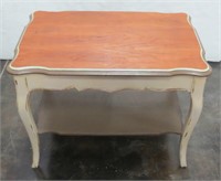 French Country Shabby Chic Painted Two-Tier Table