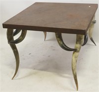 METAL TOP COW HORN TABLE