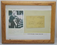 President Calvin Coolidge Cut Autograph w/ COA