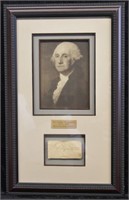 President George Washington Cut Autograph w/ COA