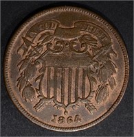 1864 2-CENT PIECE CH BU RB