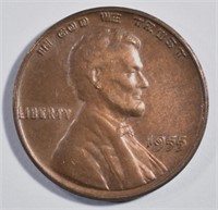 1955 DOUBLED DIE LINCOLN CENT  CH BU