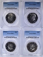 4 1972-S KENNEDY HALVES PCGS PR-69