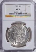 1903 MORGAN DOLLAR, NGC AU-58