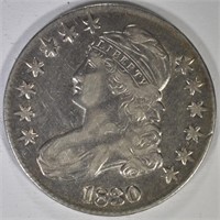 1830 BUST HALF DOLLAR, AU