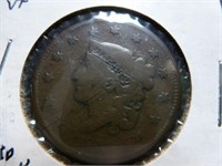 1836 - US Large One Cent Coin - Coronet