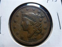 1837 - US Large One Cent Coin - Coronet