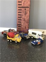 Tonka toys- camper, pick up truck, cement truck