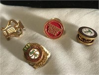 4 Vintage Small Pins, 3 Railroad & 1 Music