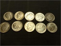 10pc US Silver Roosevelt Dimes