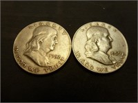 2pc US Franklin Half Dollars - 1952 & 1959