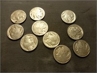 10pc US Buffalo Nickels