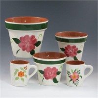 Stangl Flower Pots (3) & Mugs (2)