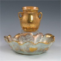 Stangl Gold Bowl & Vase - Mint