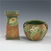 Roseville Dahlrose & Jonquil Vases