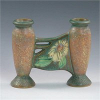 Roseville Dahlrose Double Bud Vase