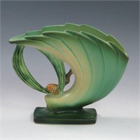 Roseville Pine Cone Fan Vase - Mint