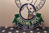 Rolling Rock on Tap Metal Sign