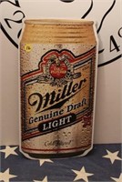 Miller Genuine Draft Light Metal Beer Can Sign