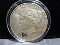 1923 - S US Silver Peace Dollar