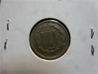 1867 US Three Cent Piece - Nickel