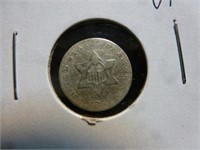 1858 US Three Cent Piece - Silver