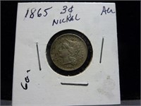 1865 US Three Cent Piece - Nickel
