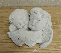 Poured Cement Angel Face Garden Ornament