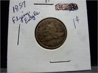 1857 US Flying Eagle One Cent Coin