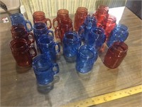 LOT OF COLORED JARS