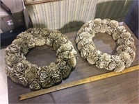 LOT OF 2 CARDBOARD WREATHS UNIQUE